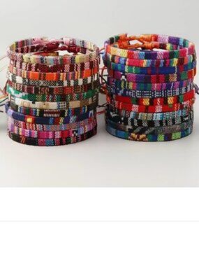 (Set of 24pcs) Boho Surfer Beach Bracelet Friendship Bracelets Handmade Braided